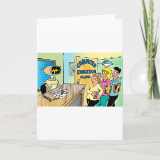 Barn ser robotlärare i datorklass kort