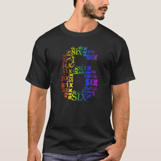 Barn sex 6e-födelsedag Ord spelar en färgstark föd T Shirt