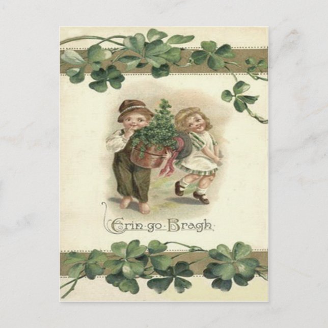Barn Shamrock Erin Go Bragh Vykort (Framsida)