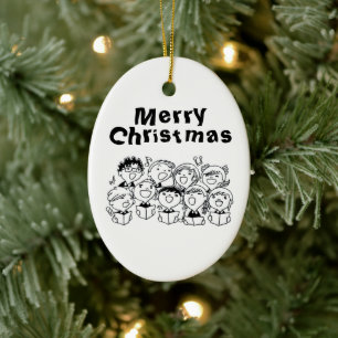 **BARN SINGING** CHRISTMAS ORNATION JULGRANSPRYDNAD KERAMIK