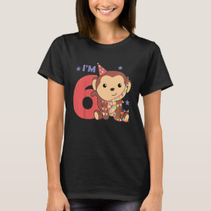 Barn Sjätte födelsedag, apa För barn T Shirt