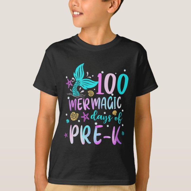 Barn Sjöjungfru Svan 100 handelsdagar före k för t Shirt (Framsida)