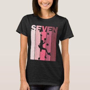 Barn Sju födelsedag Inomhusmurens klätterberg T Shirt