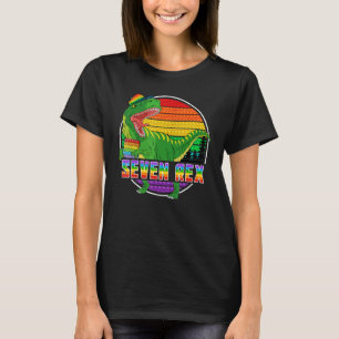 Barn Sju Rex Pop Det Leksak födelsedag 7 år gammal T Shirt