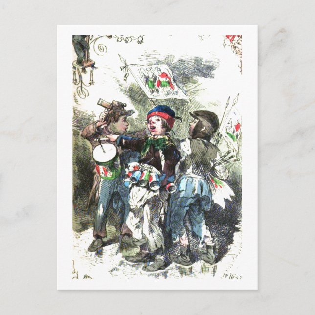 Barn Skapar Musik jul Helg Vykort (Framsida)