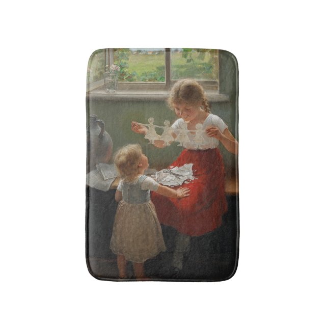 Barn Skapar Silhouettes (Cute Kids spelar..) Badrumsmatta (Framsidan (Vertikal))