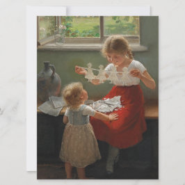 Barn Skapar Silhouettes (Cute Kids spelar..) Kort