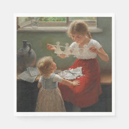 Barn Skapar Silhouettes (Cute Kids spelar..) Pappersservett