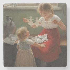 Barn Skapar Silhouettes (Cute Kids spelar..) Stenunderlägg