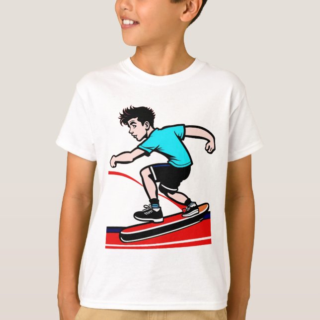Barn Skateboarding T-Shirt (Framsida)