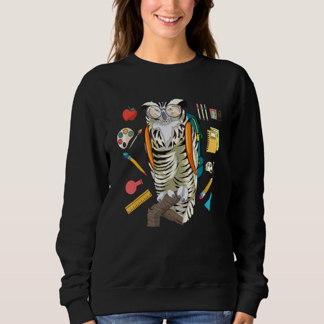 Barn Skola Elev Skog Djur Klok Fågel Uggla T Shirt (Framsida)