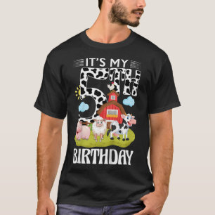 Barn släcker sin femte födelsedag 5 år gammal gård t shirt