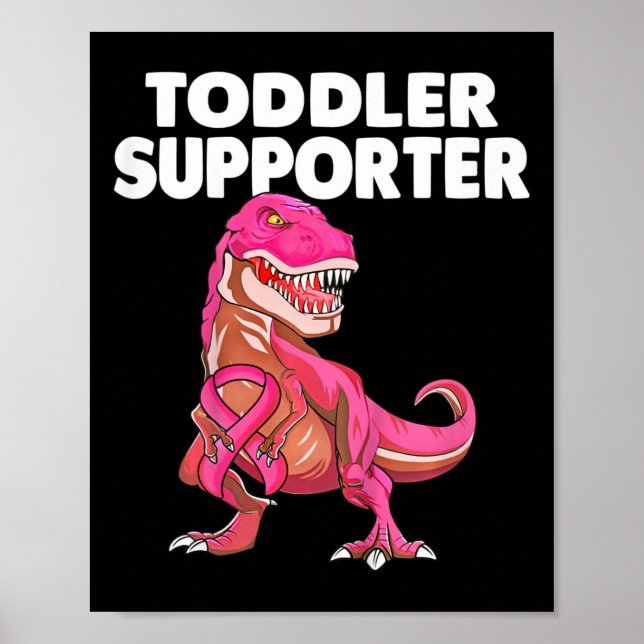 Barn Småbarn Supporter T T-rex Kids Breast Cancer  Poster (Framsidan)