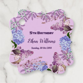 Barn Soft Blue Pastel Lilac Hydrangea Birthday Rol Gåvor Etiketter