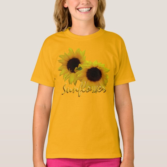 Barn Solros T-shirt Flickor Solros T-shirt (Framsida)
