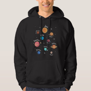 Barn Solsystemet Planeter Kunskap Yttre Rymden Hoodie