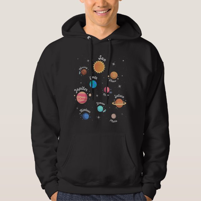 Barn Solsystemet Planeter Kunskap Yttre Rymden Hoodie (Framsida)