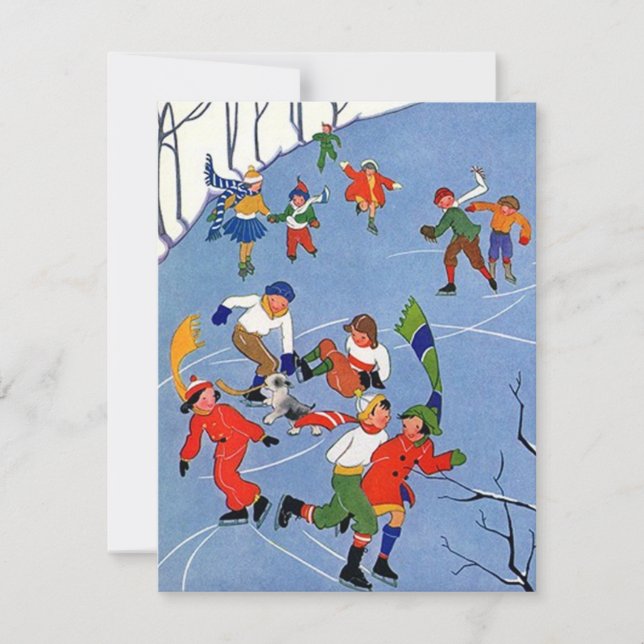 BARN SOM ÅKER SKRIDSKOR FÖDELSEDAG FÖR INBJUDNINGAR (Framsida)