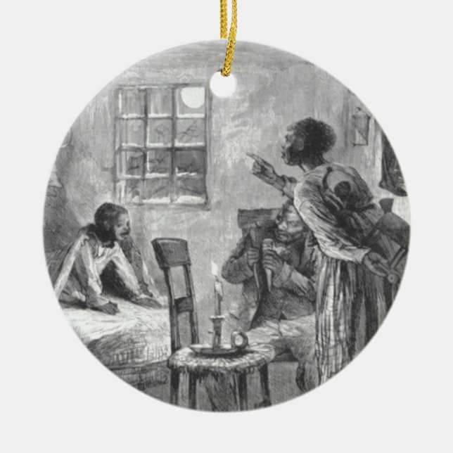 Barn som är klarvakna på julafton julgransprydnad keramik (Framsidan)