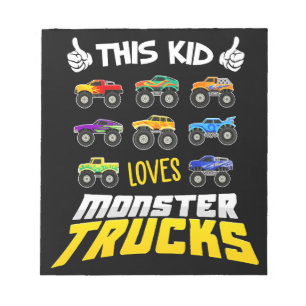 Barn som bär på Kid Kärlek Monster Lastbilar Boys Anteckningsblock