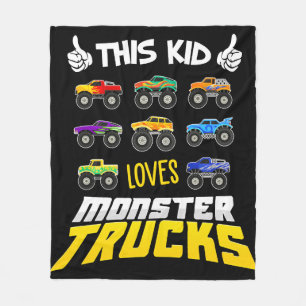 Barn som bär på Kid Kärlek Monster Lastbilar Boys Fleecefilt