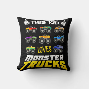 Barn som bär på Kid Kärlek Monster Lastbilar Boys Kudde