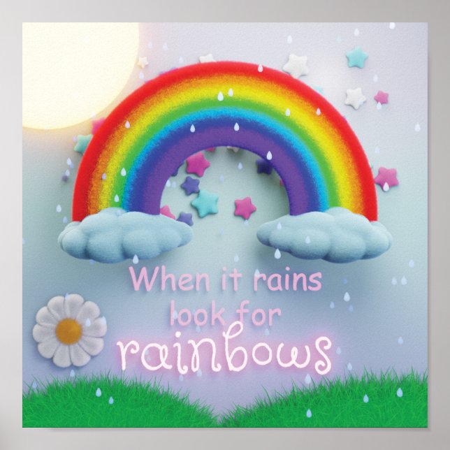 Barn som blir kvar letar efter Rainbows akryl Poster (Framsidan)