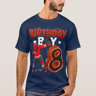 Barn som dansar pojke 8 år gammal Ice Hockey Playe T Shirt