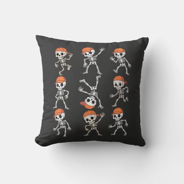 Barn som dansar skelett Halloween Kudde (Framsida)
