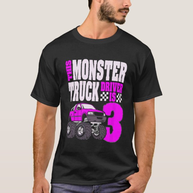 Barn som den här monsterdrivrutinen Lastbil är 3 p T Shirt (Framsida)