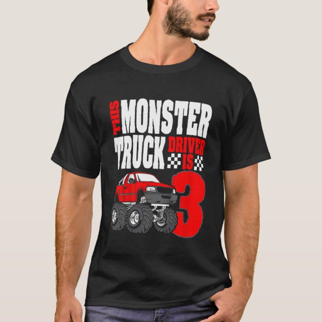 Barn som den här monsterdrivrutinen Lastbil är 3 p T Shirt (Framsida)