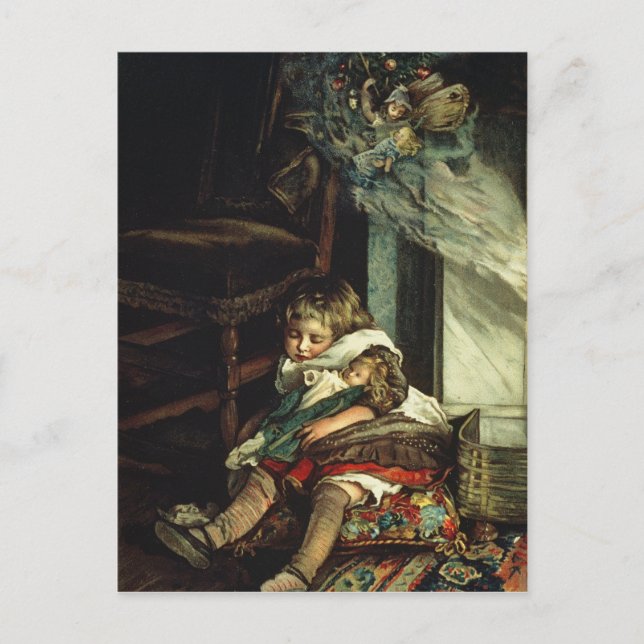 Barn som drömmer om leksaker vykort (Framsida)