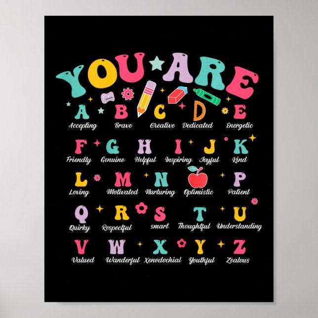 Barn som du är Brev Alphabet Abcs School Student Poster (Framsidan)