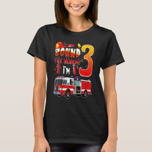 Barn som eldar Lastbil 3:e födelsedag 3-åriga fire T Shirt