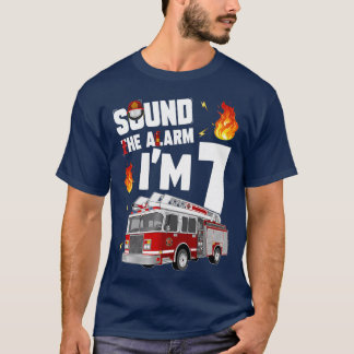 Barn som eldar Lastbil 7:e födelsedag 7 år gammal  T Shirt