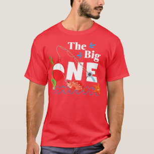 Barn som fiskar det stora ettåriga första födelsed t shirt