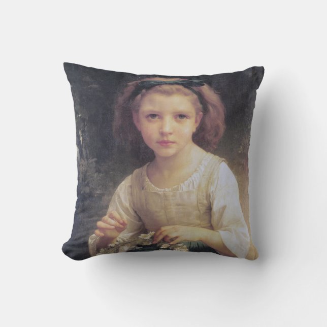 Barn som flätar en krona, Bouguereau Kudde (Framsida)