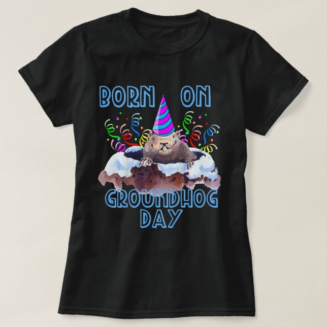 Barn som föds på Groundhog-dagen, barn som föds på T Shirt (Design framsida)
