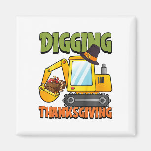Barn som Gräver Thanksgiving Day Coola Excavator T Magnet