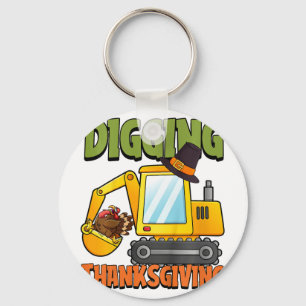 Barn som Gräver Thanksgiving Day Coola Excavator T Nyckelring