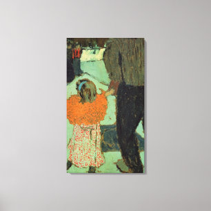 Barn som ha på sig en röd scarf, C. 1891 Canvastryck