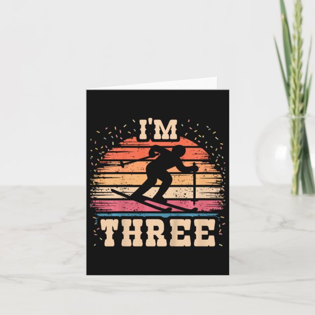 Barn som hoppar över 3 år gammal födelsedagsflicka kort (Framsida)