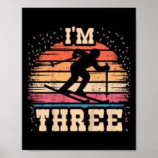 Barn som hoppar över 3 år gammal födelsedagsflicka poster