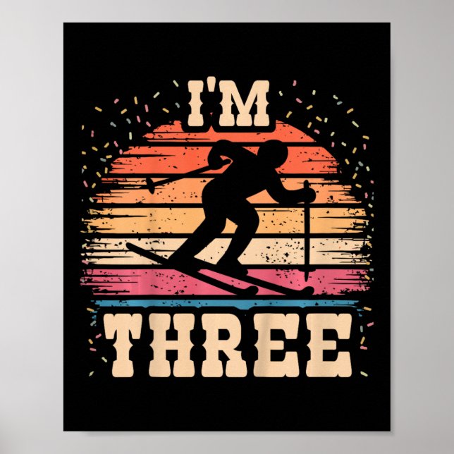 Barn som hoppar över 3 år gammal födelsedagsflicka poster (Framsidan)