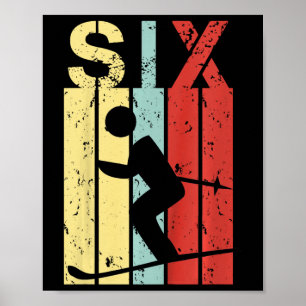 Barn som hoppar över 6 födelsedagspojkflicka Ski 6 Poster