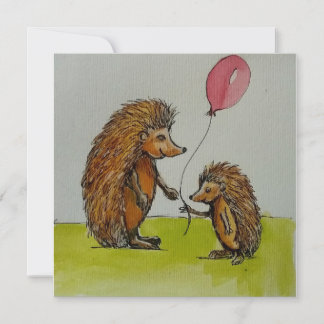 Barn som illustrerar hedgehogs som håller ballong