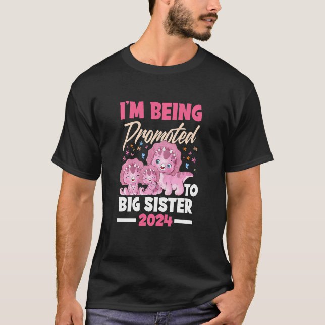 Barn som jag blir befordrad till Big Sister Dinosa T Shirt (Framsida)