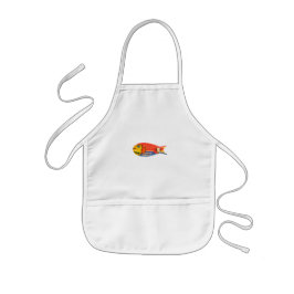 BARN SOM KOKAR APRON LITTLE FISH DESIGN BARNFÖRKLÄDE