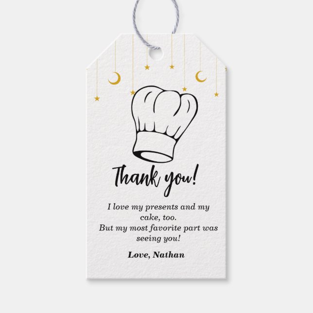 Barn som kokar födelsedagsdagen Märkre Baking Presentetikett (Framsidan)