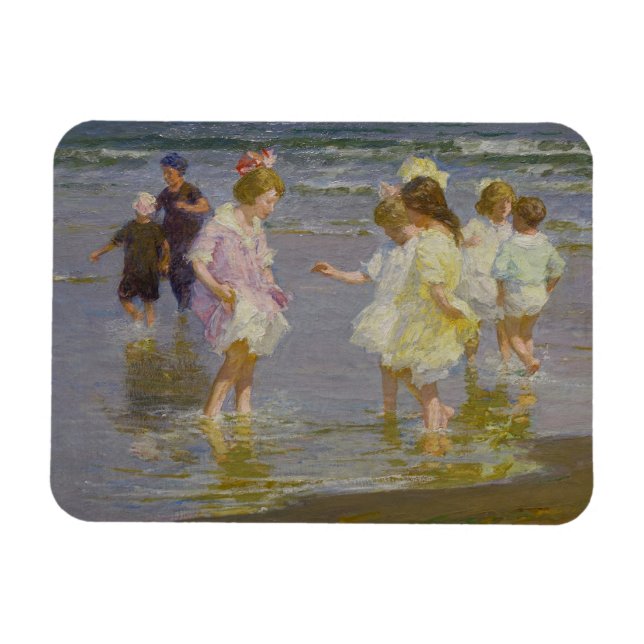 Barn som kör på stranden (av E.H. Potthast) Magnet (Horisontell)